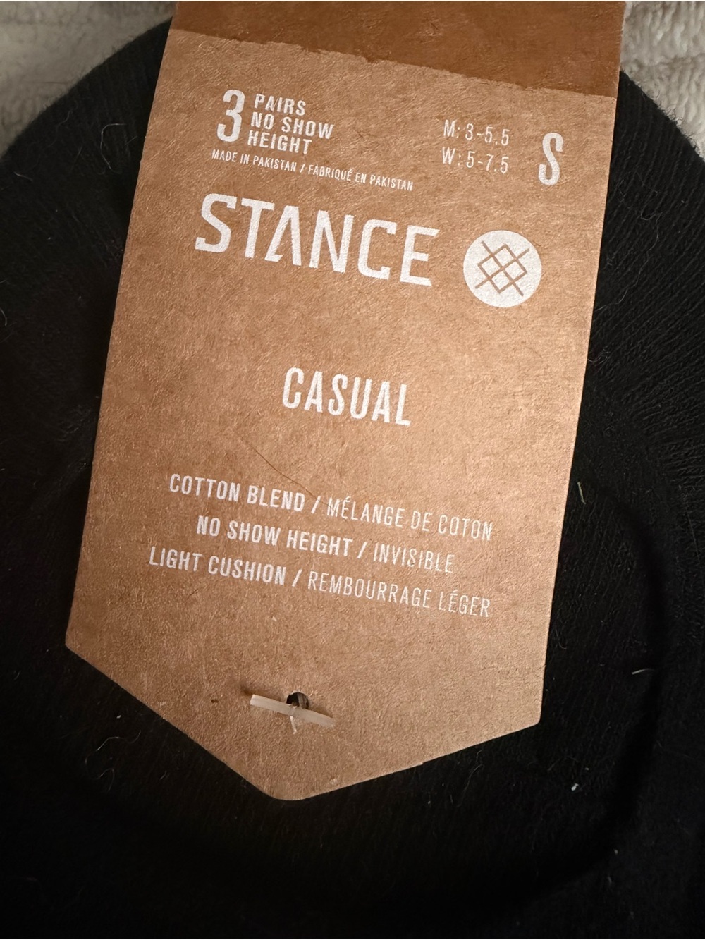 Stance women’s/mens Black Low-Cut Athletic Socks with White & Aqua Stripes - Picture 5 of 7